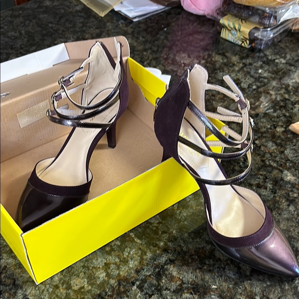 Elegant deep plum Strappy Heels